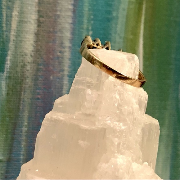 Genuine 14K Gold Sapphire & Diamond Wedding Ring - Picture 9 of 16